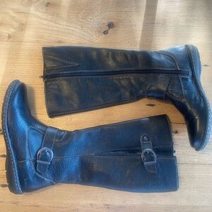 B.O.C. Black Leather Knee-High Boots‎ Zip Up Women’s 8 Preloved
